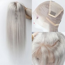 Peruca de renda completa 18 polegadas peruca de cabelo humano Remy cinza frente de renda perucas de cabelo humano comprar usado  Enviando para Brazil
