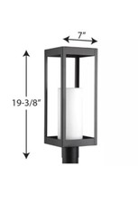Patewood 1 luz preta gravada opala vidro fazenda poste lanterna luz externa comprar usado  Enviando para Brazil