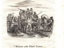 Stampa antica mietitori usato  Lecco