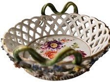 Prato antigo Carl Thieme Dresden bugiganga porcelana reticulada flores aplicadas comprar usado  Enviando para Brazil