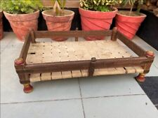 Berço antigo de madeira bronze ferro trabalho feito à mão Palna balanço cama de bebê comprar usado  Enviando para Brazil