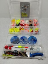 Material de pesca em bandejas iscas ganchos chumbadas flutuadores lotes de material de pesca. comprar usado  Enviando para Brazil