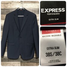 Blazer masculino Express Performance extra fino 38S azul marinho mistura de lã lavável comprar usado  Enviando para Brazil