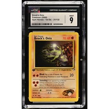 CGC 9 Perfeito Brock's Onix 1ª Edição 21/111 Pokemon Gym Heroes Raro (PSA/BGS) comprar usado  Enviando para Brazil
