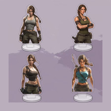 Tomb Raider Lara Croft figura de desenho animado suporte acrílico placa decoração presente colecionável comprar usado  Enviando para Brazil