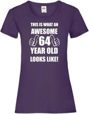 Camiseta Feminina Engraçada Incrível 64 Anos Sessenta Quarto Aniversário Presentes 64 comprar usado  Enviando para Brazil