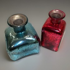 Juego de jarrón decorativo de vidrio de mercurio Rouge (2) azul rojo segunda mano  Embacar hacia Mexico