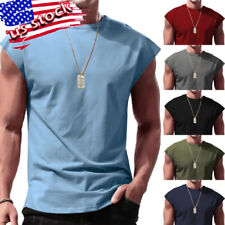 Camiseta sin mangas de entrenamiento para hombre sin mangas cuello redondo gimnasio culturismo camisetas cortadas segunda mano  Embacar hacia Mexico