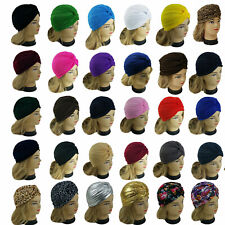 Turbantes femininos chapéus quimio perda de cabelo tampa cabeça envoltório turbante para mulheres comprar usado  Enviando para Brazil
