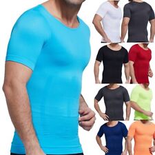 Camiseta masculina de compressão ao ar livre manga curta fitness apertada academia roupa esportiva pano, usado comprar usado  Enviando para Brazil