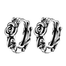 2 peças brincos vintage de aço inoxidável flor rosa argola huggie masculino feminino comprar usado  Enviando para Brazil