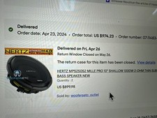 HERTZ MPS250S2 MILLE PRO 10" RASO 1000W 2-OHM SUBWOOFER FINO ALTO-FALANTE BAIXO NOVO comprar usado  Enviando para Brazil