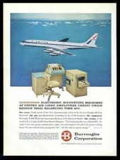 1960 United Airlines DC8 avião foto colorida Burroughs F-4000 anúncio impresso por computador, usado comprar usado  Enviando para Brazil