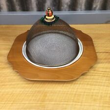 MacKenzie Childs 7" capa cúpula de malha com botão xadrez tartan e placa de madeira 11" comprar usado  Enviando para Brazil