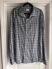 Camisa masculina xadrez Faherty algodão supino azul tamanho XXL comprar usado  Enviando para Brazil