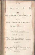 1790 Dr Johnson The Idler Sixth Edition Vol 2 HB Good segunda mano  Embacar hacia Mexico