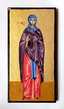 Christian Icon St Anastasia the Roman, pintado à mão, placa OSB, 40x20cm comprar usado  Enviando para Brazil