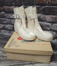 Usado, BOTAS DE CHUVA VINTAGE THERMO-LITES BORRACHA BRANCA GALOCHAS CAPAS DE SAPATO FIVELA DE PRESSÃO  comprar usado  Enviando para Brazil