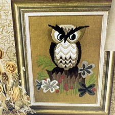 Kit de bordado vintage OWL Crewel da Avon - faz 14 x 18 fotos flores margarida, usado comprar usado  Enviando para Brazil