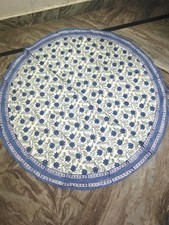 Toalha de mesa redonda floral verde estampa bloco algodão tampa de mesa de jantar 36"X36" polegadas comprar usado  Enviando para Brazil