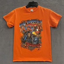 Camiseta 2014 Hog Happenin NC laranja tamanho pequeno motociclista gráfico vintage comprar usado  Enviando para Brazil