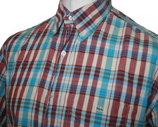 Camisa masculina xadrez multicolorida Lacoste - 42 / L - Manga curta - Blusa com botões comprar usado  Enviando para Brazil