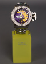 Invicta NFL Minnesota Vikings relógio masculino 3 ponteiros amarelo + mostrador roxo #33023 comprar usado  Enviando para Brazil