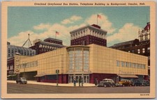 Cartão postal OMAHA Nebraska "Overland Greyhound Bus Station" linho Curteich c1948 comprar usado  Enviando para Brazil