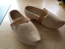 Wooden clogs leather for sale  WARE