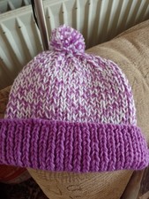 hand knitted bobble hat for sale  BRADFORD