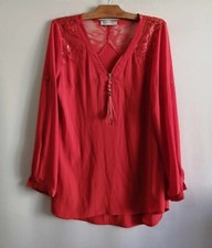Blouse orange dentelle d'occasion  Bourg-de-Thizy