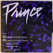 Prince Promo 12" Single When Doves Cry Warner Bros Purple Rain Maxi Vinyl comprar usado  Enviando para Brazil