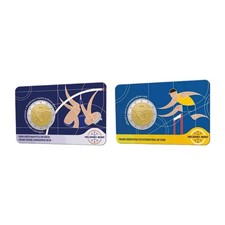 PRESALE 2x 2€ Coincards Finlande Finland 2025 Athlétisme Athletism (2 versions) na sprzedaż  Wysyłka do Poland