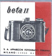 Ferrania beta istruzioni usato  Sezzadio
