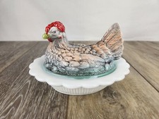 Copo de leite galinha no ninho - Bugiganga pintada à mão ou prato de doces 6,5" comprar usado  Enviando para Brazil