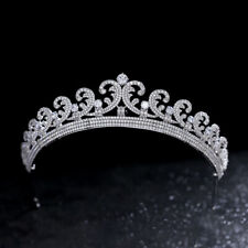 Luxo All CZ Zircônia Cúbica Rainha Casamento Princesa Prom Tiara Coroa Feminina comprar usado  Enviando para Brazil