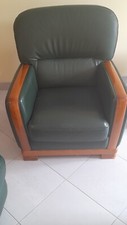 Fauteuils cuir vert d'occasion  Rueil-Malmaison