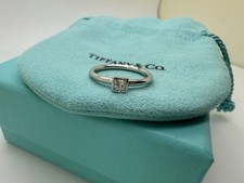 Anel moldura corte princesa platina diamante Tiffany Co tamanho 5 comprar usado  Enviando para Brazil