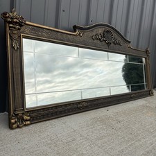 Borda de vidro gravado antiga 1 painel buffet manto espelho dourado com moldura de madeira Gesso comprar usado  Enviando para Brazil
