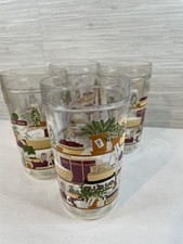 Juego de 4 vasos vintage artículos de cocina gráficos bebida 16 oz plástico boho segunda mano  Embacar hacia Mexico