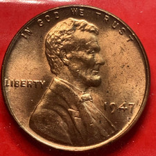 1947-P Lincoln centavo de trigo GEM VERMELHA BU de um rolo de banco original comprar usado  Enviando para Brazil