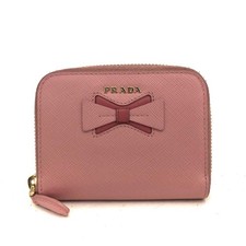Carteira PRADA Ribbon Saffiano couro moeda rosa/7BG0510 comprar usado  Enviando para Brazil