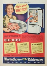 1938 Westinghouse geladeira anúncio vintage mantém o mercado de carne fresco comprar usado  Enviando para Brazil