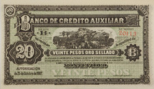 Nota do Uruguai - 1887 - 20 pesos - Banco de Credito Auxiliar, usado comprar usado  Enviando para Brazil