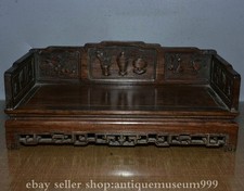 16,8" chinês Huang Huali esculpido em madeira relevo flor pássaro Buda cama estátua comprar usado  Enviando para Brazil