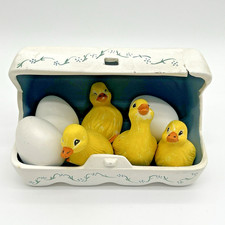 Caixa de ovos de cerâmica vintage Páscoa bebê patos fazenda fresca decoração exclusiva para casa comprar usado  Enviando para Brazil