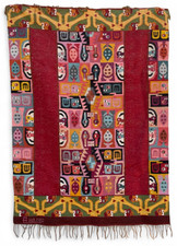 Tapete peruano vintage tecido à mão tapeçaria multicolorida têxtil boho étnico 48x35 comprar usado  Enviando para Brazil