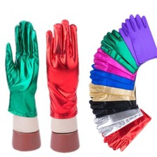 Unisex Mujeres y Hombres Moda Guantes Metálicos Punk Rock Patente Cuero Guantes segunda mano  Embacar hacia Mexico