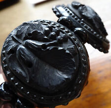 Usado, antiga pulseira vitoriana WHITBY JET extravagante de contas esculpidas em frutas de uva -D295 comprar usado  Enviando para Brazil