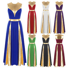 Vestido lírico louvor feminino color block roupão de adoração litúrgica maxi roupa de dança comprar usado  Enviando para Brazil